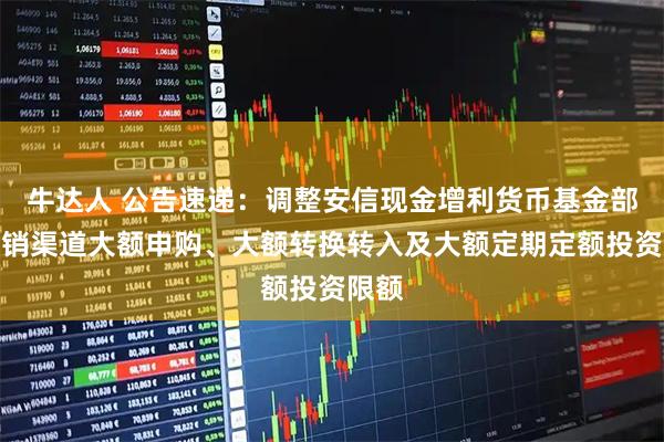 牛达人 公告速递:调整安信现金增利货币基金部分代销渠道大额申购、大额转换转入及大额定期定额投资限额